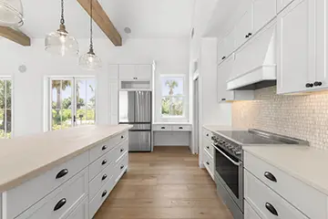 Kitchen counters and cabinets